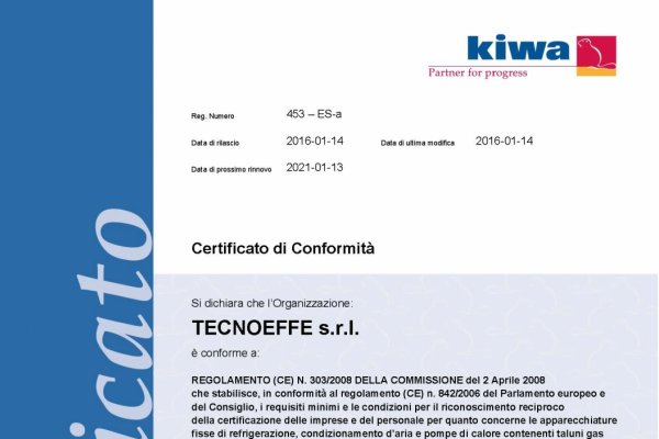 Certificato Fgas