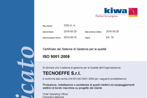 Certificato ISO9001:2008